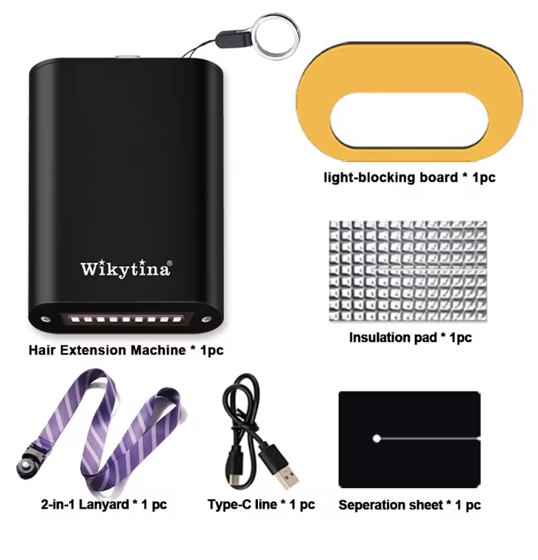 Complete Hair Extension Machine Kit – UV Light V-Light Tools, Glue & Curing Lighter for Seamless Hair Extensions